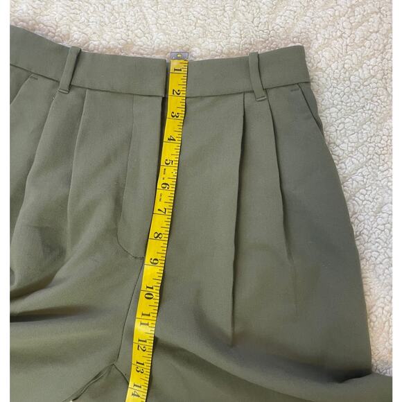 Abercrombie & Fitch Sloan Tailored Wide Leg Pants Trousers Olive Curve Love 27/4 - Picture 9 of 13